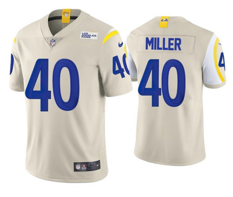 Men's Los Angeles Rams #40 Von Miller 2021 Bone Vapor Untouchable Limited Stitched Football Jersey